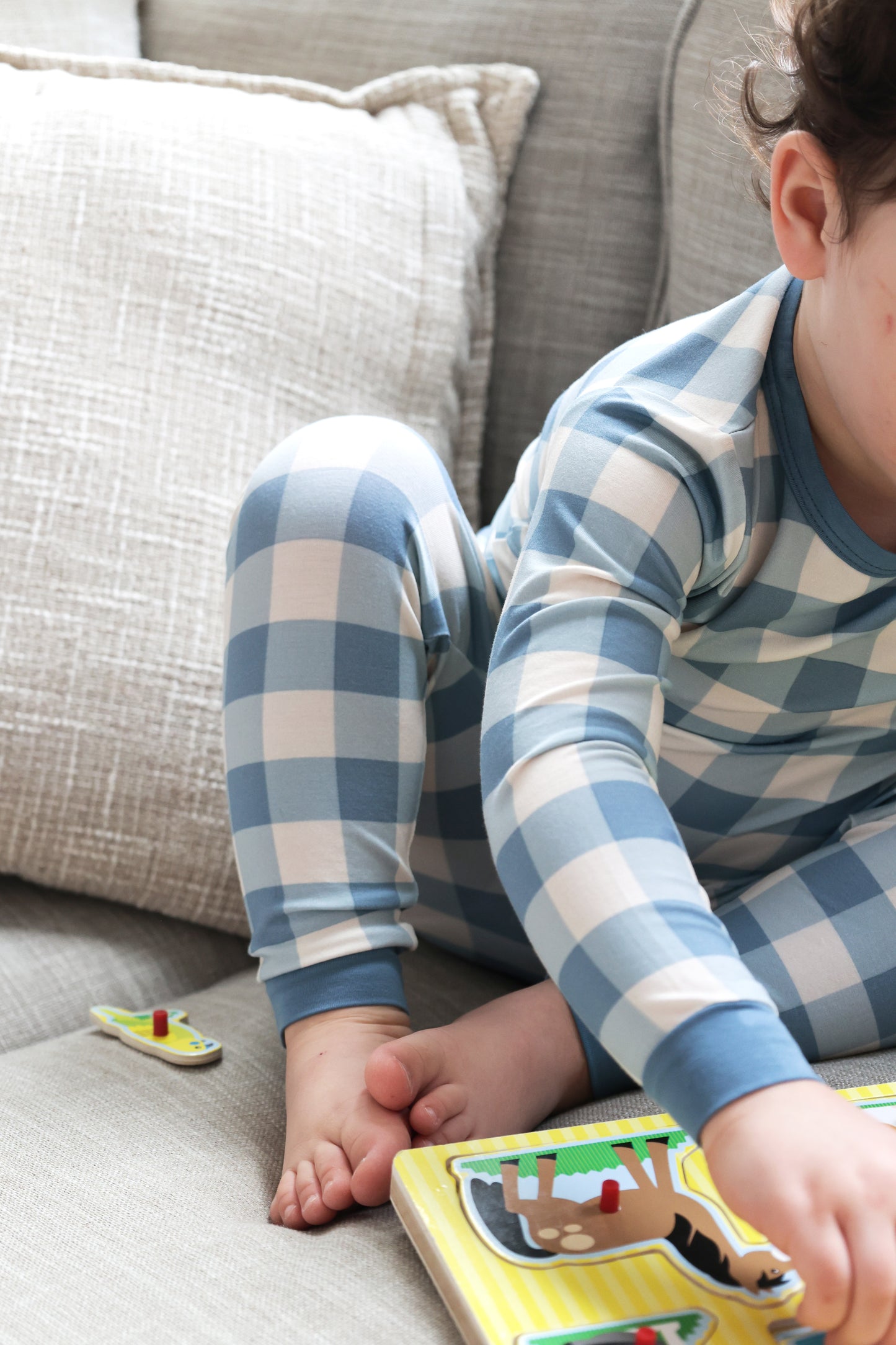 Blue Gingham Bamboo 2 Piece PJ