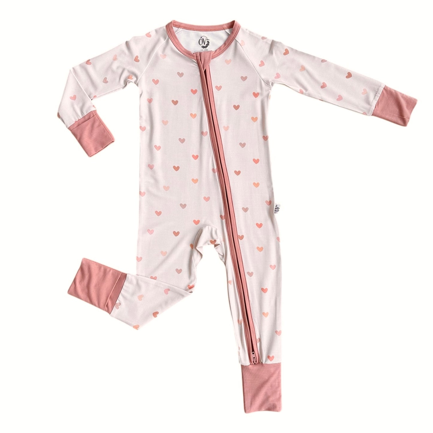 Rose Hearts Bamboo Romper