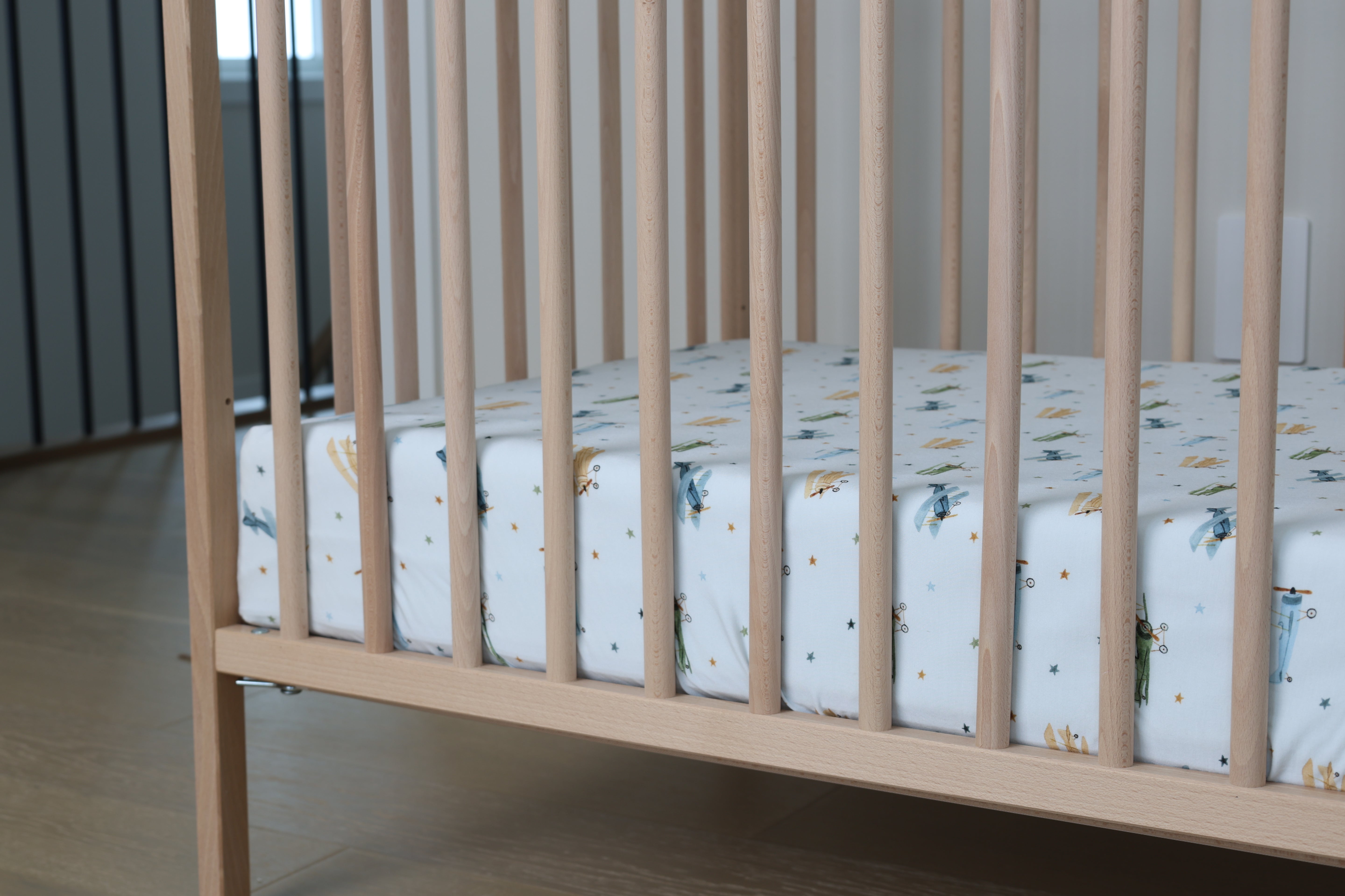 Airplane Bamboo Crib Sheet