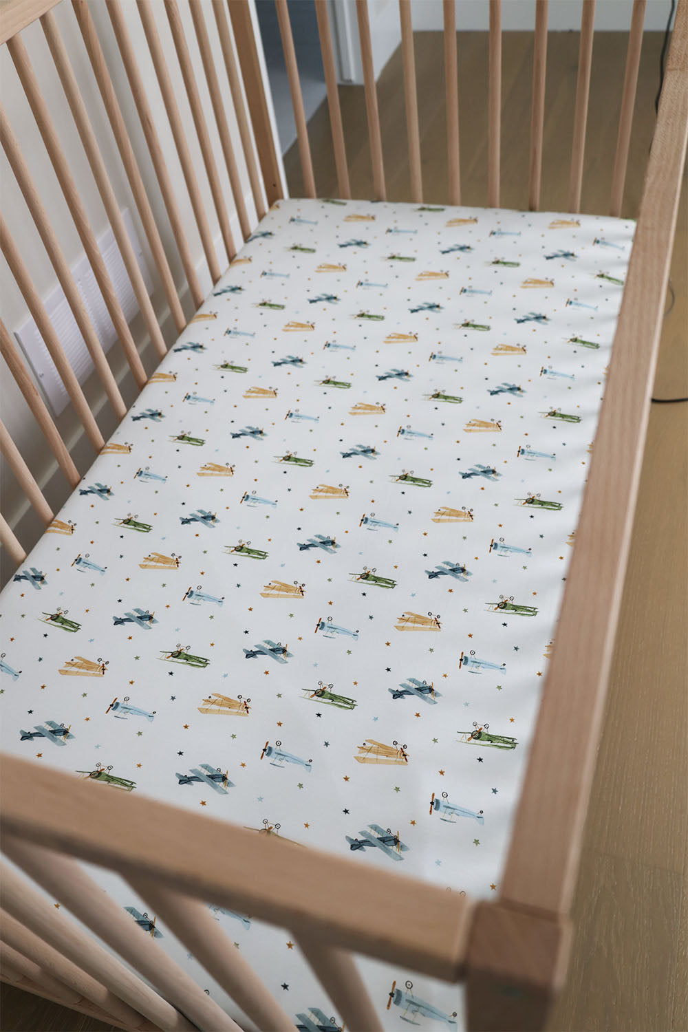 Airplane Bamboo Crib Sheet