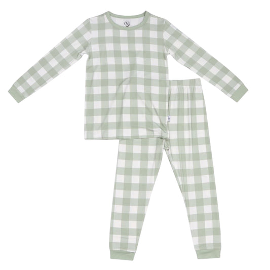 Green Gingham Bamboo 2 Piece PJ